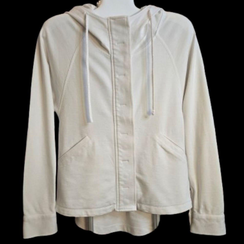 CAbi Women's White Hooded Draw String Lighthouse Jacket - X Small